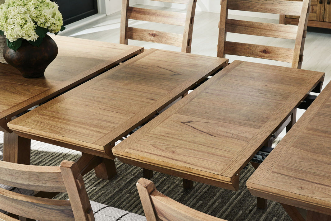 Ridgester - Rectangular Dining Room Extension Table - Light Brown - Benchcraft® - 2