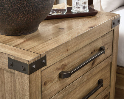 Ridgester - Three Drawer Night Stand - Light Brown - Benchcraft® - 6
