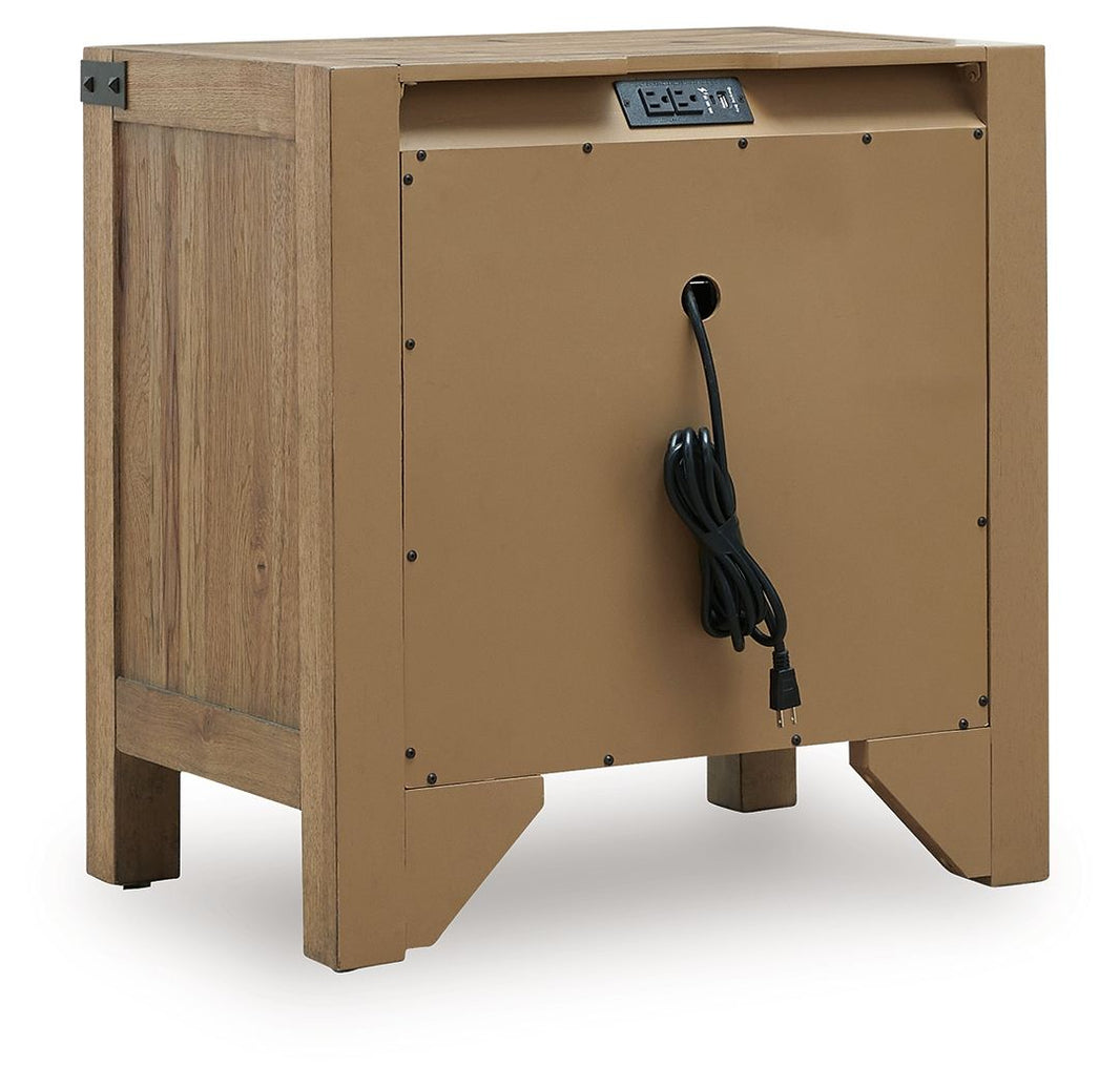 Ridgester - Three Drawer Night Stand - Light Brown - Benchcraft® - 2