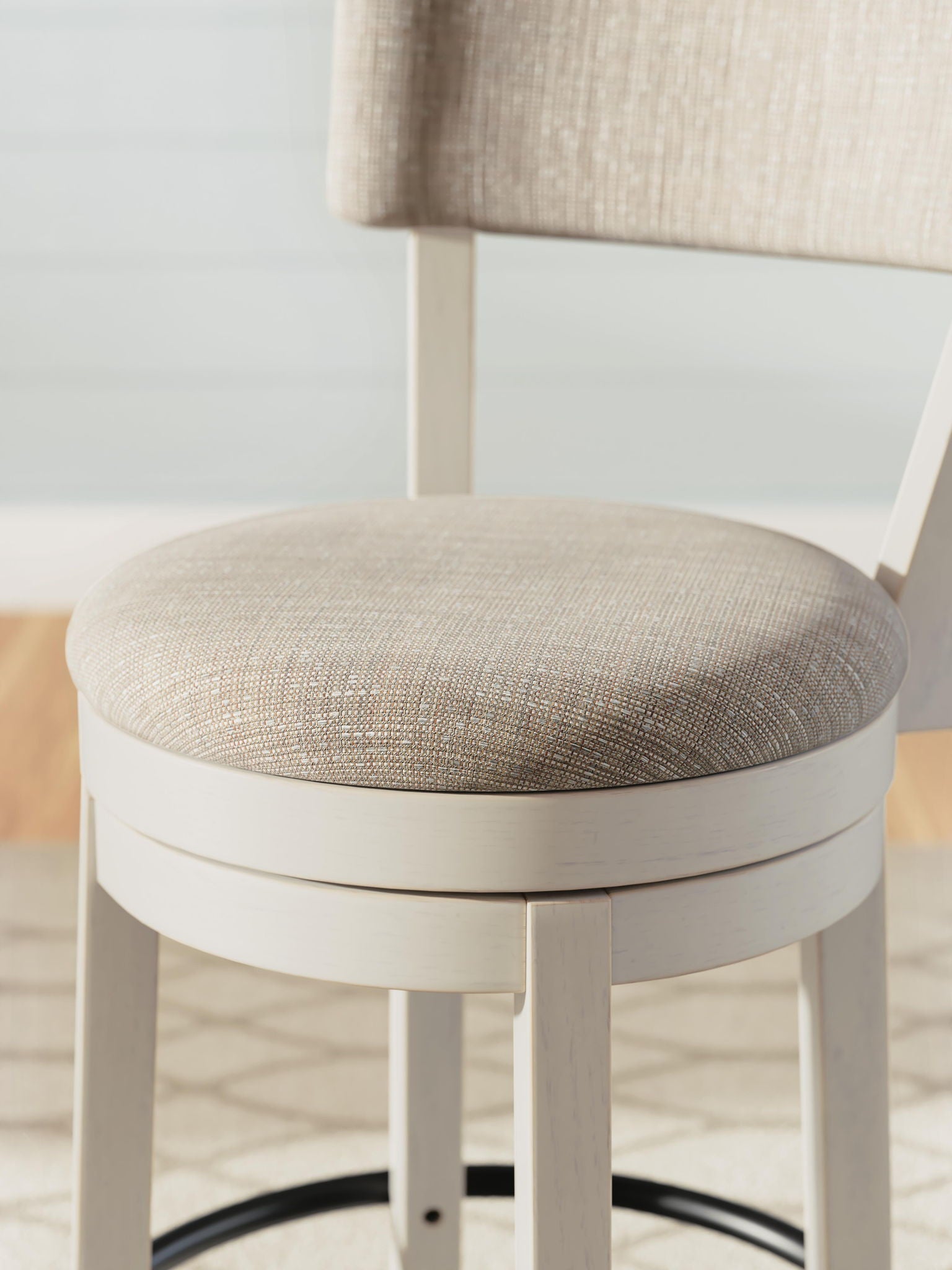 Robbinsdale - Upholstered Swivel Barstool (Set of 2) - Antique White - Signature Design by Ashley® - 3