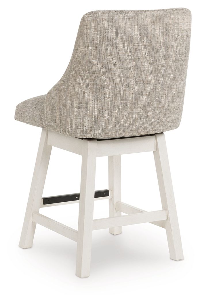Robbinsdale - Upholstered Swivel Curved Back Barstool (Set of 2) - Antique White - Signature Design by Ashley® - 7